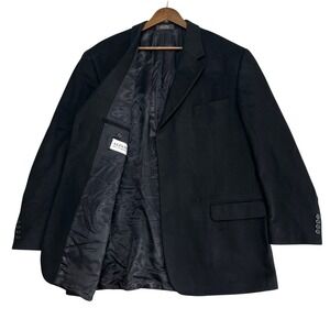 Vintage Alfani Mens Black 100% Cashmere Suit Blazer Sport Coat Jacket Size 48L